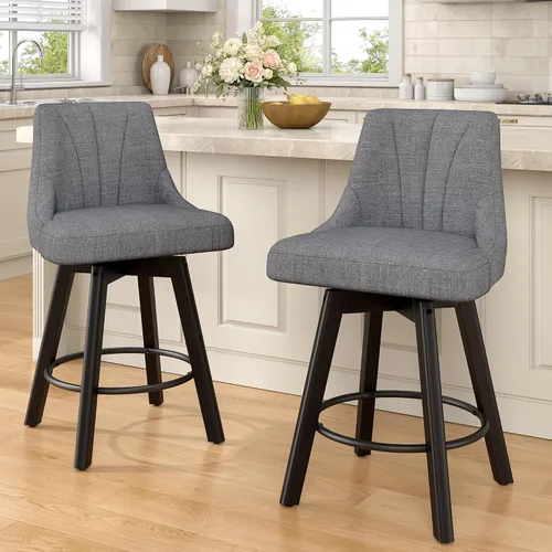 Vista 26 de REONEY Counter Height Swivel Bar Stools, 24" Modern Upholstered Barstools