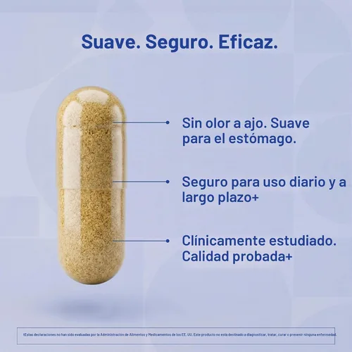 Vista 5 de Kyolic Fórmula 104 Aged Extracto de ajo, Lecitina, Colesterol, Cápsulas, 104-43, 1, 1 Extracto de ajo envejecido orgánico inodoro y lecitina