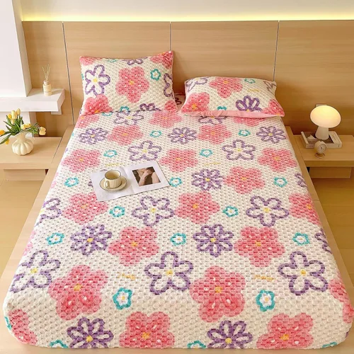 Vista 19 de ZIQINPSQ Sábana Bajera Ajustada de Forro Polar Tamaño Individual - Sábanas de Forro Polar Ultra Suaves y Peludas para Invierno, Sábana Inferior