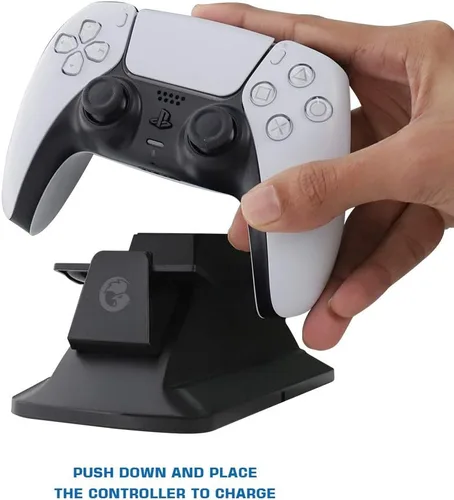 Vista 3 de GameSir Estación de carga de doble controlador con indicador LED Cable de carga rápida para controlador de juegos PS5