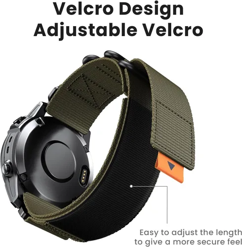Vista 3 de ANCOOL Compatible con Fenix 6/Fenix 5/Fenix 7/Fenix 6 Pro, repuesto para Fenix 7 Pro, Fenix 5 Plus, correa de reloj de nailon de 0.866 in Forerunner