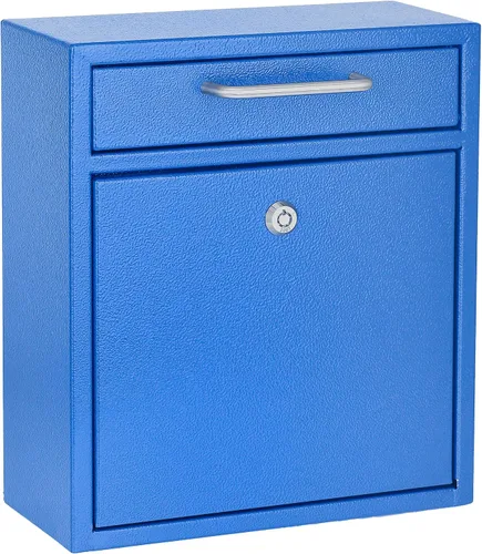 Vista 15 de AdirOffice contenedor con traba - Buzón de correo montado en pared., negro, 631-04-BLK