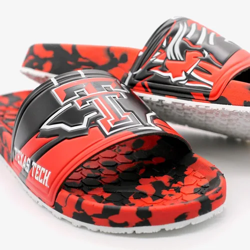 Vista 6 de Hype Unisex Texas Tech University Red Raiders Slydr Slide Sandal - BlackScarlet