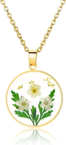 Vista 120 de Pressed Flower Necklace Gift for Women Personalized Handmade Necklaces Birth Flower Necklace