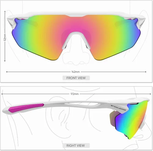 Vista 2 de Lentes de sol polarizados para ciclismo con 5 micas UV400, con armazón TR90.