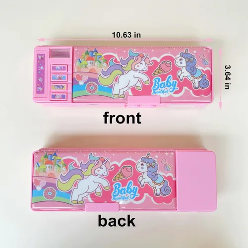 Vista 9 de Estuche multifunción desplegable para niños, estuche kawaii para bolígrafos bolsa, soporte para lápices para estudiantes de escuela, bonita caja