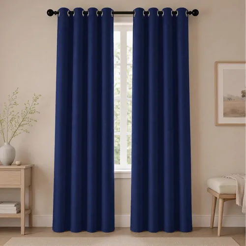 Vista 52 de Cortinas de oscurecimiento de habitación de 45 pulgadas de largo para dormitorio y sala de estar, cortinas térmicas aislantes con ojales