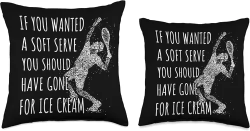 Vista 3 de Funny Tennis Lover Gifts and Tennis Player Designs Funny Lover, If You Wanted A Soft Serve - Almohada de tenis, 16 x 16 pulgadas, multicolor