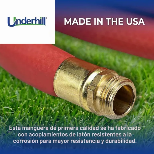 Vista 2 de Underhill UltraMax - Manguera de agua comercial para jardín, resistente, goma, flexible, antitorceduras, 200 psi de WP, 800 psi BP, H10-125R, 1