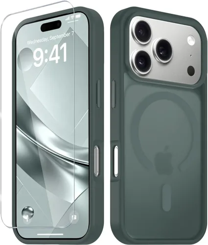 Vista 455 de Funda para Google Pixel 10 Pro XL, cubierta magnética mate, color negro Fit for MagSafe, Screen Protector included, Shockproof Military Grade