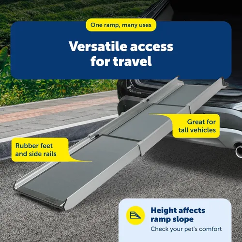 Vista 7 de PetSafe Happy Ride - Rampa telescópica compacta para perros, rampa portátil para mascotas, para automóviles, camiones y SUV con tamaño ajustable