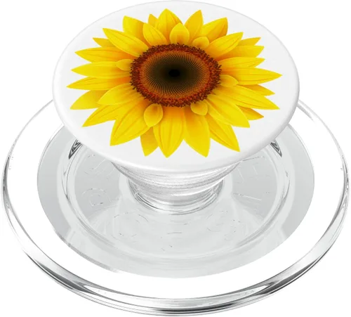 Vista 9 de Girasol Decoración Girasol Amarillo Sol Flor Fondo Blanco PopSockets PopSockets Swappable PopGrip