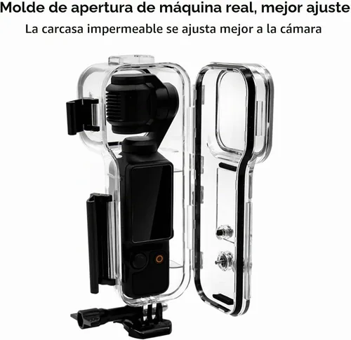 Vista 4 de PULUZ Funda de buceo para DJI Osmo Pocket 3 Funda impermeable PC carcasa protectora 147.6 ft/147 pies cubierta de buceo submarino con accesorios
