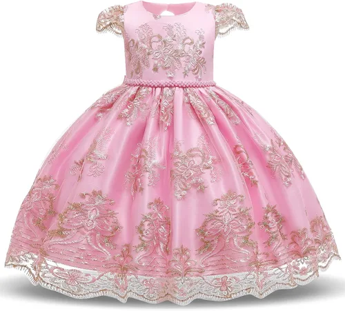 Vista 2 de HNXDYY Flower Gir Tutu - Vestido de boda de princesa de encaje para fiesta de cumpleaños
