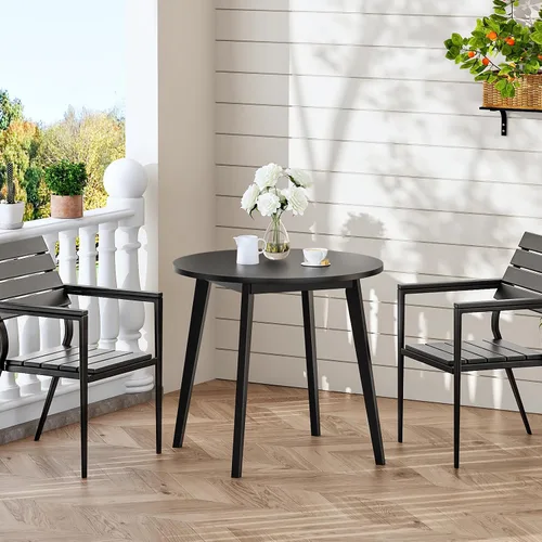 Vista 3 de HOOBRO Mesa de Comedor de Bambú, Mesa de Comedor Redonda para 2, Mesa de Cocina de 27.5" para Espacios Pequeños, Mesa de Escribir, Fácil de Montar