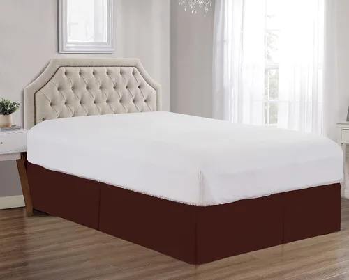 Vista 12 de Sheets & Beyond Falda de cama plisada de microfibra cepillada sólida súper suave de 14 pulgadas, con volantes (tamaño individual, beige)