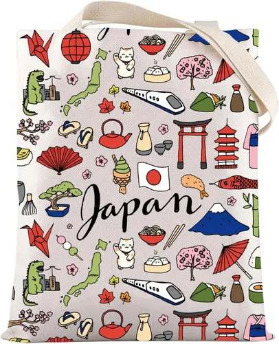 Vista 9 de LEVLO Bolsa de viaje Japón - Bolsa con cremallera para regalos de viaje japoneses, Japan, Bolsa de cosméticos