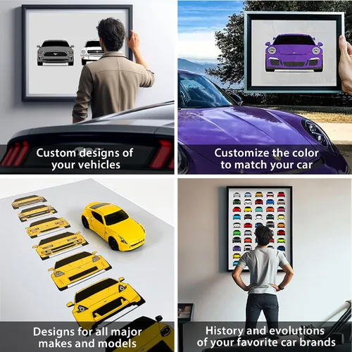 Vista 7 de Custom Car Posters Póster hecho a mano compatible con Chevy Corvette Generations e impresión de Chevrolet Corvette (C1 C2 C3 C4 C5 C6 C7 C8) – 2A.