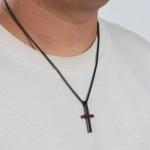 Vista 2 de Regalos de Pascua para niños y adolescentes, collares de cruz de béisbol para niños y hombres, de acero inoxidable que no destiñe, collar
