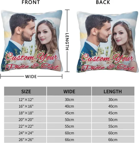 Vista 3 de Funda de almohada personalizada con texto de imagen, funda de almohada con foto personalizada, diseño personalizado para mamá, papá, amigos