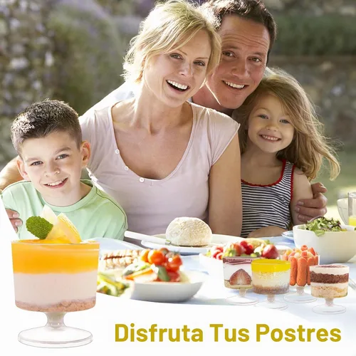 Vista 5 de Paquete de 80 mini tazas de postre, copas de vino de plástico
