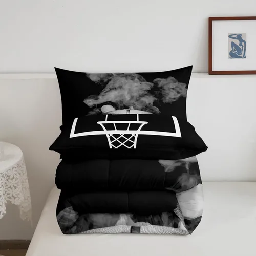 Vista 212 de Juego de ropa de cama de baloncesto para niños y adolescentes, juego de edredón deportivo para niños, tamaño matrimonial, suave, ligero, decoración