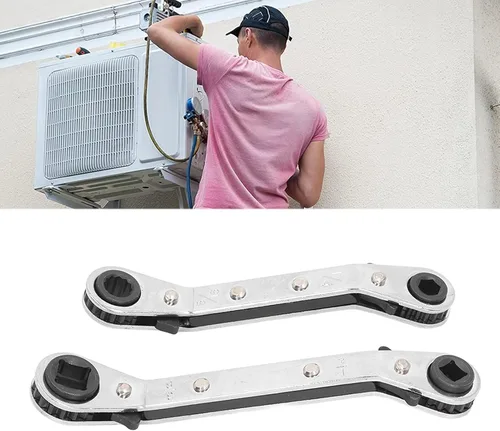 Vista 8 de Llave de servicio HVAC Llave de trinquete de acero inoxidable de 3/8 a 1 / 4 pulgadas / 5/16 a 1 / 4 pulgadas Herramienta de refrigeración