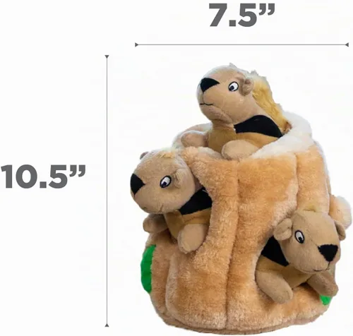 Vista 8 de Outward Hound Hide A Squirrel Juguete Rompecabezas de Peluche para Perro, Grande