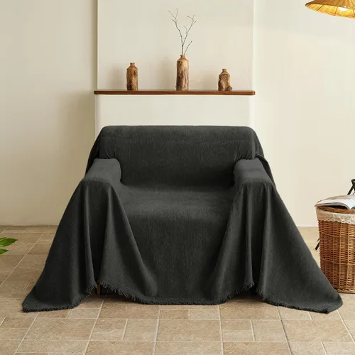 Vista 35 de Fundas Boho para Sofá de 2 Cojines, Funda Deslizable de Chenille para Sofá para Mascotas Lavable, Funda de Loveseat Seccional en Forma de L Manta