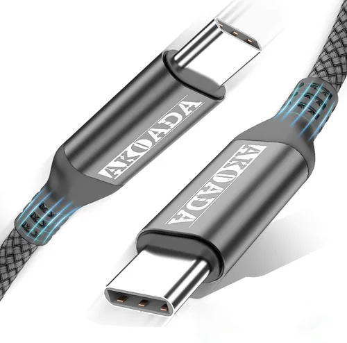 Vista 11 de AkoaDa Cable USB C a USB C de 100 W de 10 pies, 2 unidades, cable de carga rápida USBC de 5A para iPhone 17, 16, 15 Pro Max, Galaxy S25 FE S25 Ultra