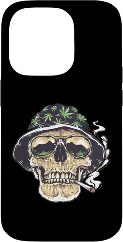 Vista 17 de Funda para iPhone 16 Marihuana Smoking Skull Camo Island Chilling Weed Stoner 420