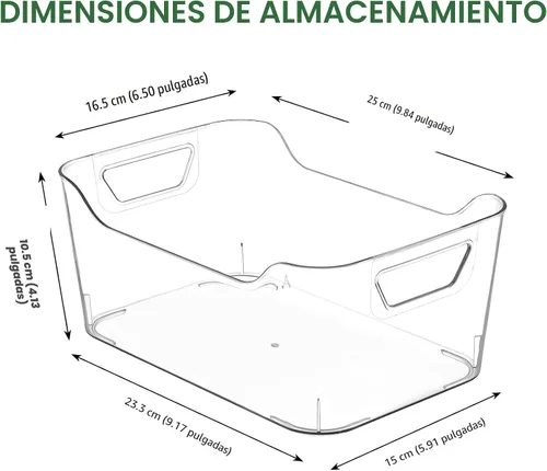Vista 4 de Paquete de 12 Contenedores de Almacenamiento de Plástico Transparente, Organizadores y Almacenamiento de Despensa, Contenedores Organizadores
