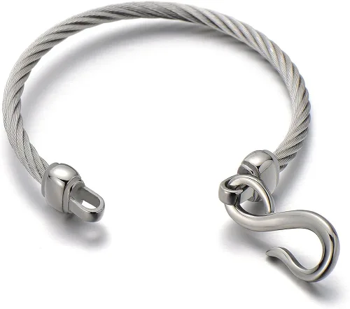 Vista 3 de COOLSTEELANDBEYOND Stainless Steel Infinity Love Bangle Bracelet for Women