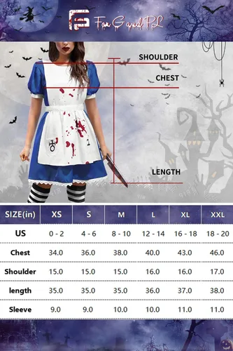 Vista 6 de For G and PL Vestido de disfraz de Alice para mujer