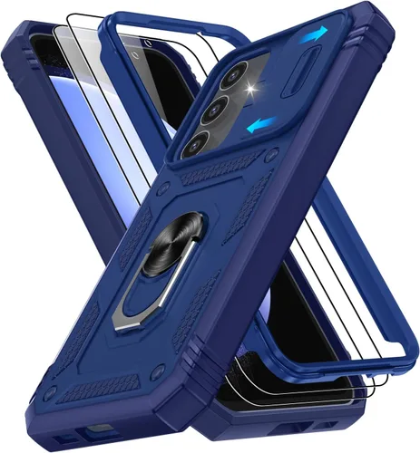 Vista 267 de Gritup Funda para Google Pixel 6 con cubierta deslizante para cámara y protector de pantalla (2 unidades), soporte de anillo giratorio 360°, funda