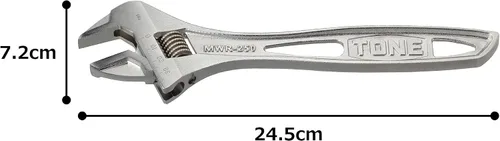 Vista 4 de Llave ajustable TONE (con escala) MWR-250 9.843 in de longitud total