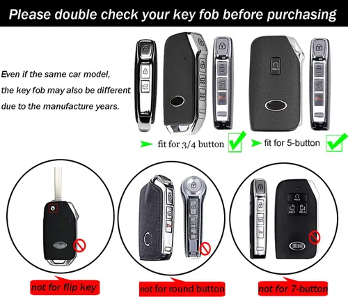 Vista 2 de ontto Funda para llavero para llavero Kia Remote Case Holder Carbon Partern Negro