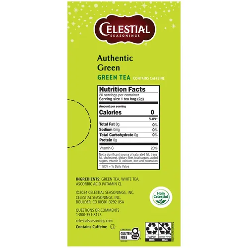 Vista 4 de Celestial Seasonings Té Verde Auténtico 20 Bolsas de Té