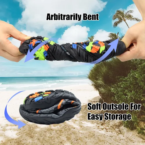 Vista 3 de Zapatos de agua para mujeres y hombres, de secado rápido, descalzo, para playa, natación, deportes, senderismo, buceo, surf, 1-carbon Black