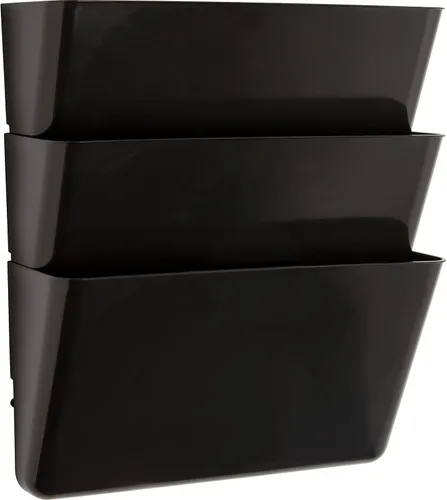 Vista 3 de Lorell Sistema de archivos vertical negro, 13-1/8 x 4-1/4 x 14-3/4 pulgadas