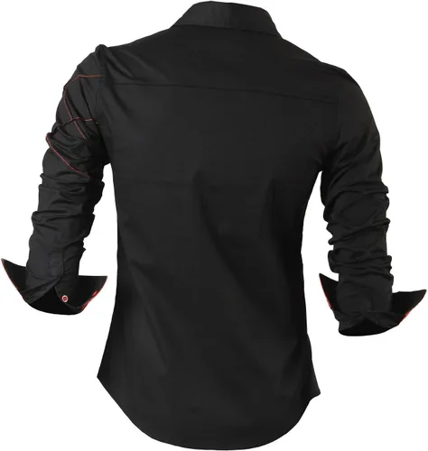 Vista 78 de JZS041, camisa de vestir de manga larga para hombre