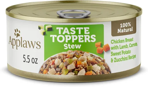 Vista 7 de Applaws Taste Toppers, adorno de comida para perros sin granos, ingrediente limitado, estofado de carne con zanahorias, guisantes y frijoles