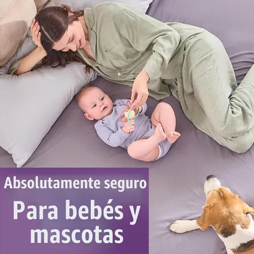 Vista 3 de Sábanas de Ajuste con Conexión a Tierra ECOHEAL Tamaño Queen con 12% Fibra de Plata & 4% Seda & 84% Algodón - Gris - Sábana Conectada a Tierra
