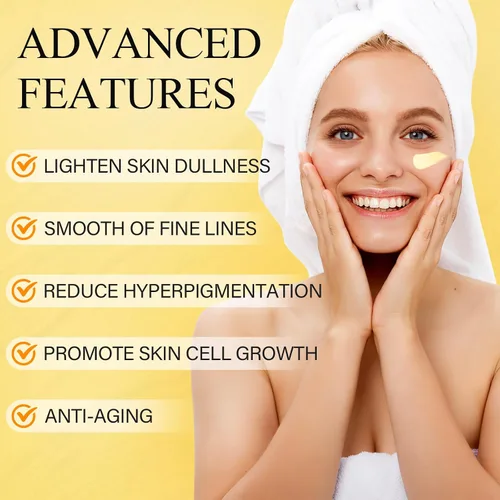 Vista 6 de SHVYOG Hidratante facial con vitamina C, crema facial de cúrcuma, hidratación antienvejecimiento, crema reafirmante e iluminadora para manchas