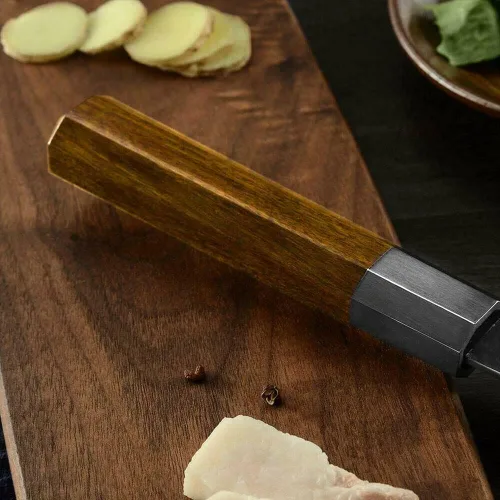 Vista 5 de 1PC cuchillo de cocina de estilo japonés mango octogonal asas Safflower Cuchillos