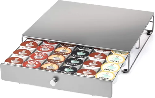 Vista 10 de Nifty Solutions Capacity Nifty - Mini acabado negro rodante, compatible con K-Cups, soporte de paquete de 24 cápsulas, cajón de almacenamiento