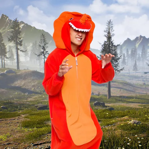 Vista 2 de Funziez! - Disfraz de Halloween para adultos, disfraz de animales y criaturas marinas, mameluco afelpado para cosplay, para mujeres y hombres