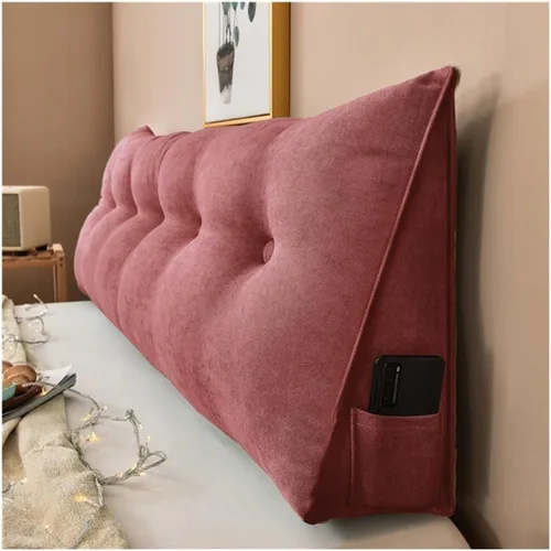 Vista 11 de Almohada triangular para cabecero de lectura, cojín de cuña, almohada grande para cama / almohada de lectura para sentarse en reposo en cama, Marrón