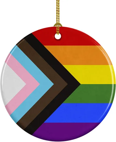 Vista 16 de Caroline's Treasures Trigender Pride - Adorno de cerámica para colgar en el árbol de Navidad, para el hogar, Navidad, fiestas, regalo, 3 pulgadas
