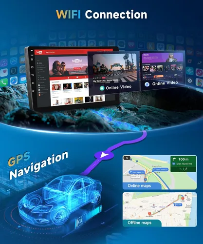Vista 3 de Radio de coche 2+64G para Ford F150 2009 2010 2011 2012, Carplay inalámbrico Android Auto Radio estéreo Android 9 pulgadas pantalla táctil Bluetooth